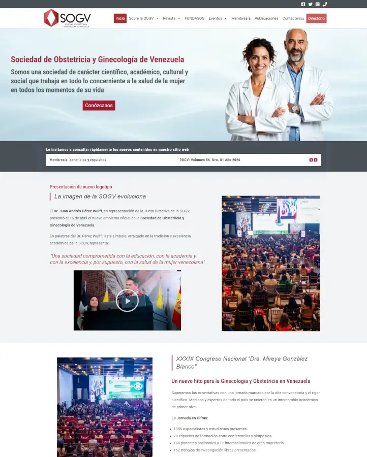 Captura de pantalla del home page de sogvzla.org